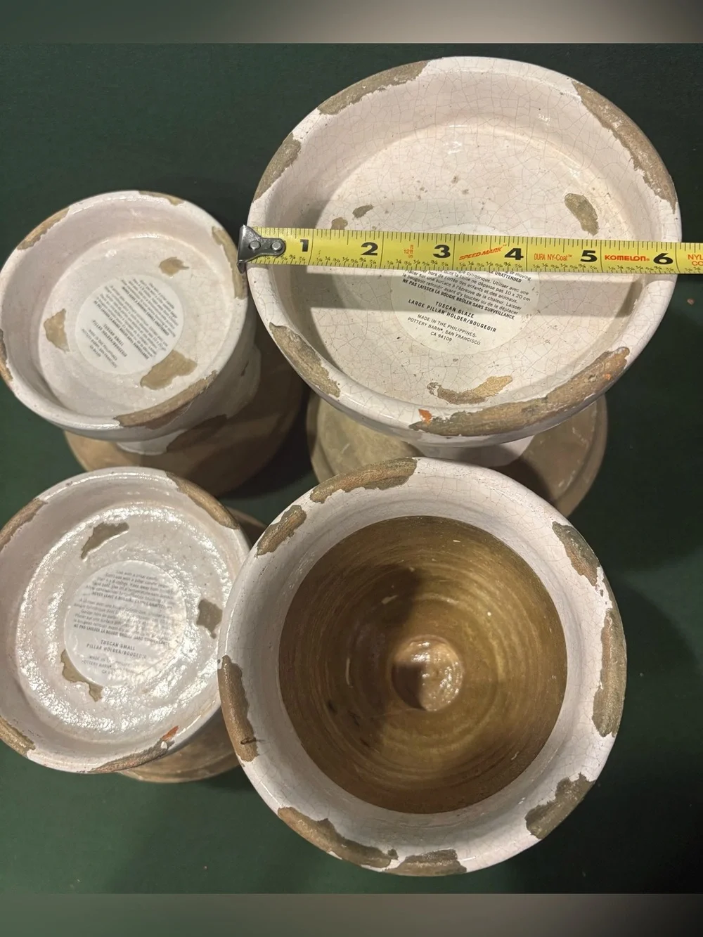 Pottery Barn Tuscan Glaze 3-tier Terracotta Pillar Candle Holder & Pedestal Plan